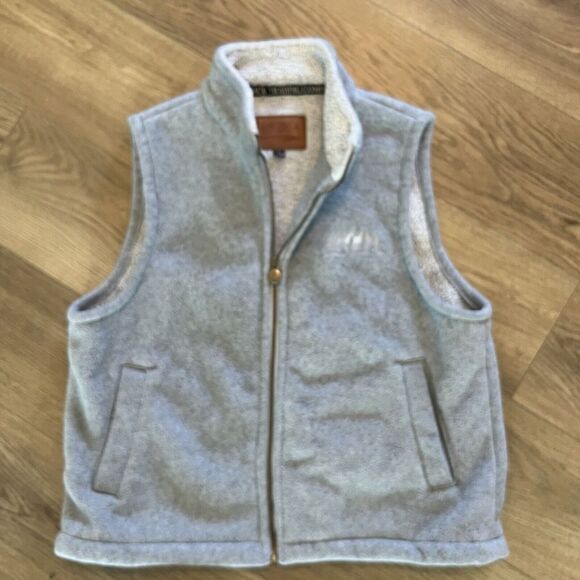 Outback Trading Company Mens L Gray Full Zip Fleece Lined Vest. Horse Logo - Picture 1 of 5